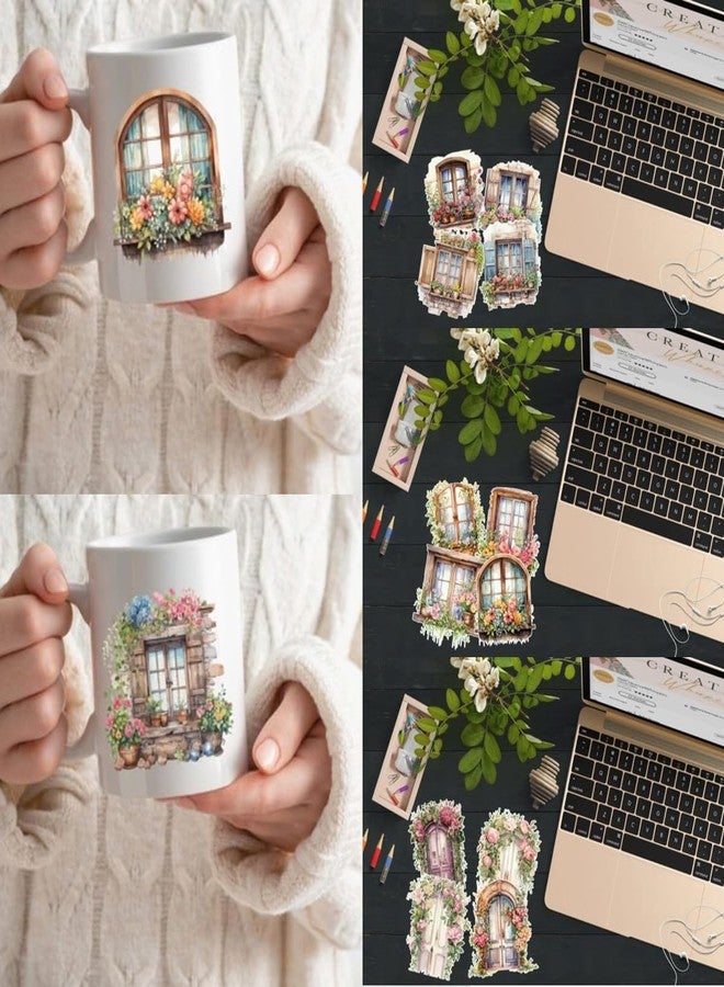 VAAIMAI 72 Pcs Vibrant Vintage Window Stickers Journal Colourful Designs and Patterns Vintage Stickers for Journal, Scrapbooking, Multicolour - Image 4